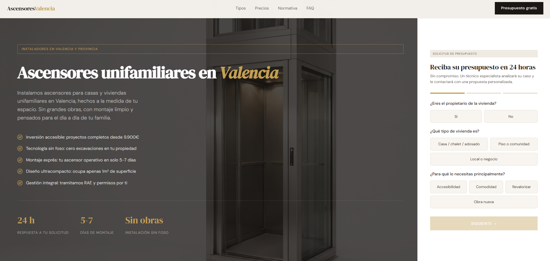 Captura: instalación de ascensores